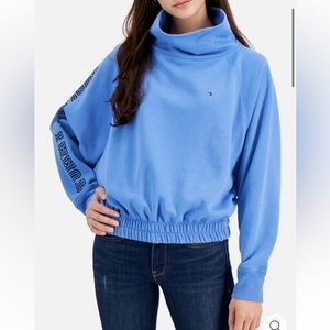 NWT Tommy Hilfiger Mock Neck Fitted Waist Sweatshirt 🦋